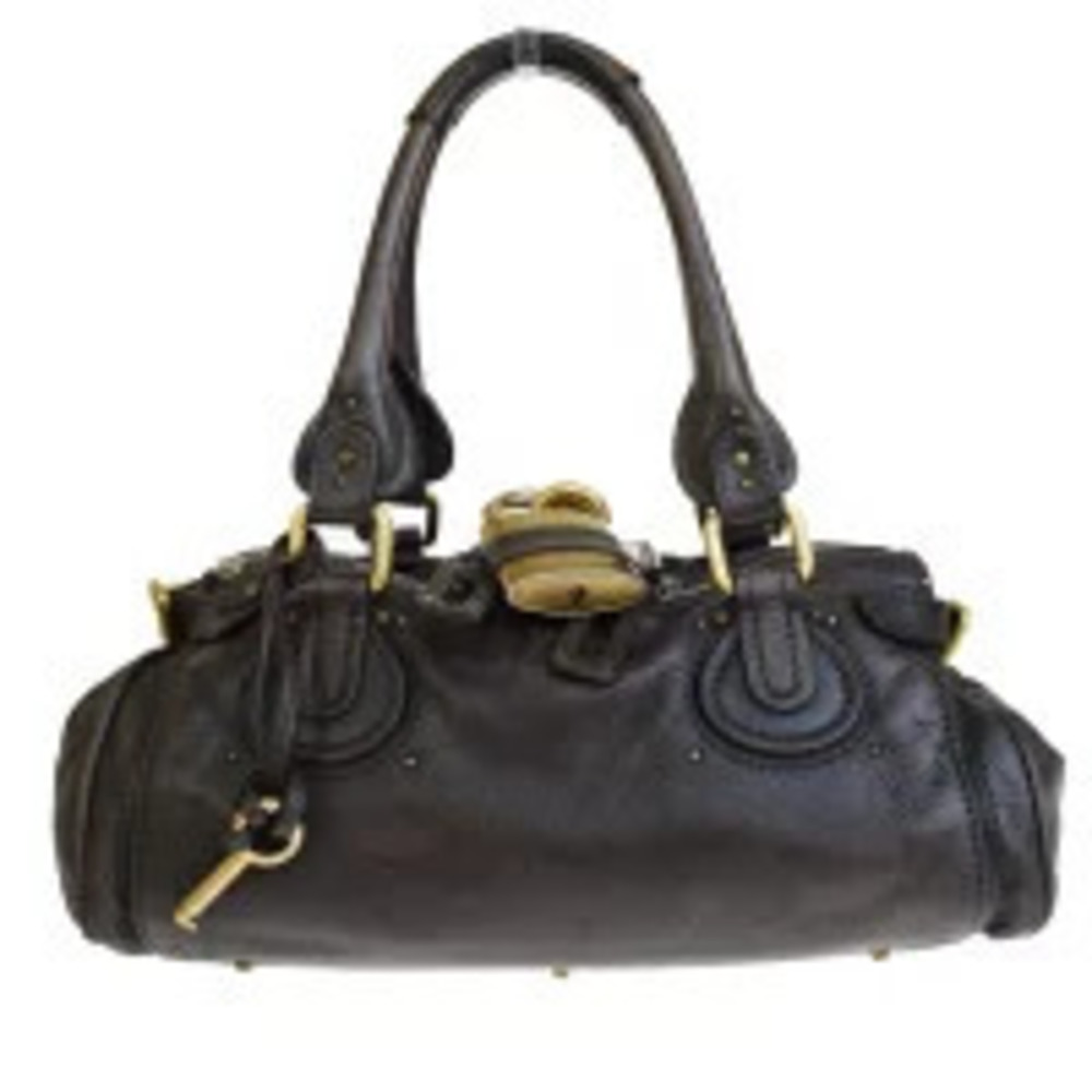 Chloe Paddington Shoulder Bag Handbag Brown Leather Padlock